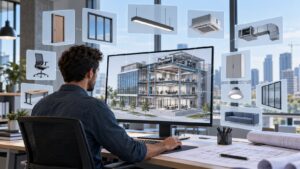 Familias BIM en Revit aplicadas a un modelo arquitectónico con componentes paramétricos